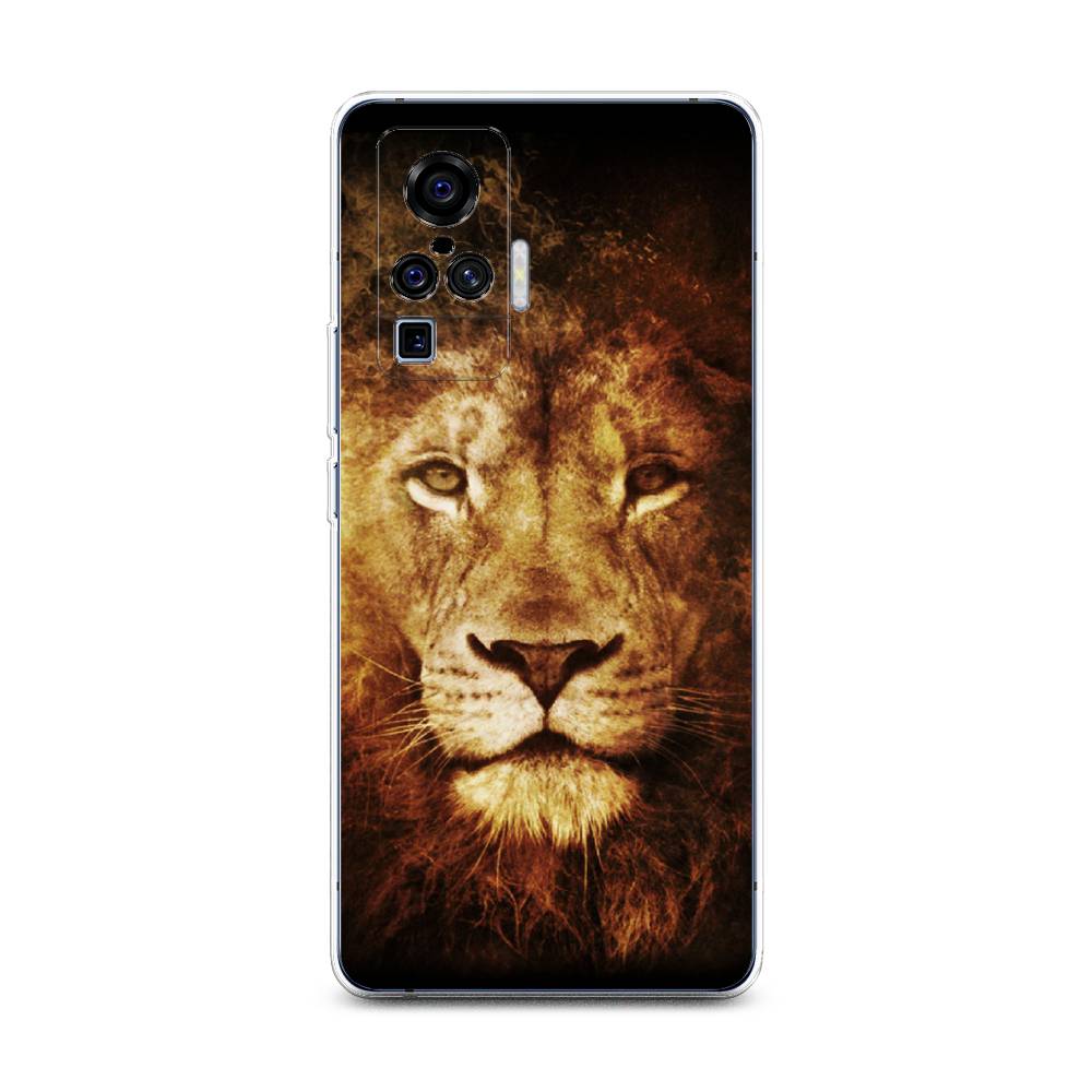 

Чехол на Vivo X50 Pro "Лев", Черный;коричневый;желтый, 262350-6