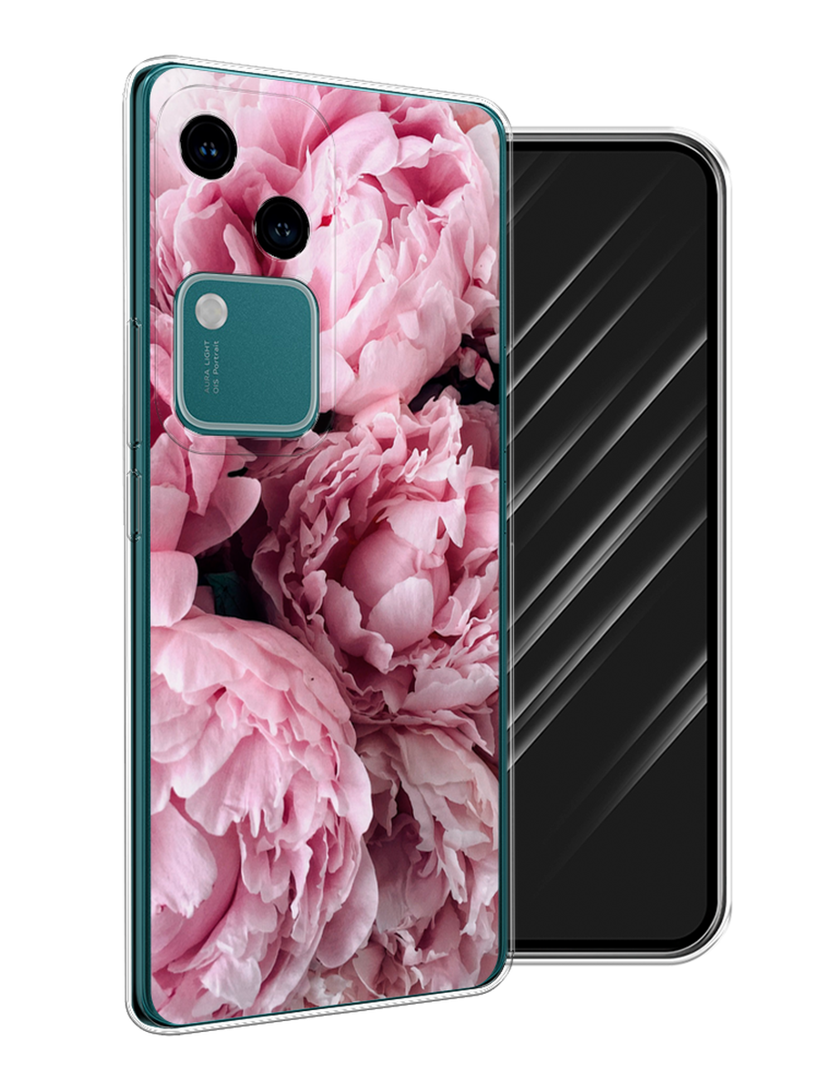 

Чехол Awog на Vivo V30/S18 "Нежные пионы", Розовый;черный;белый, 2610150-1