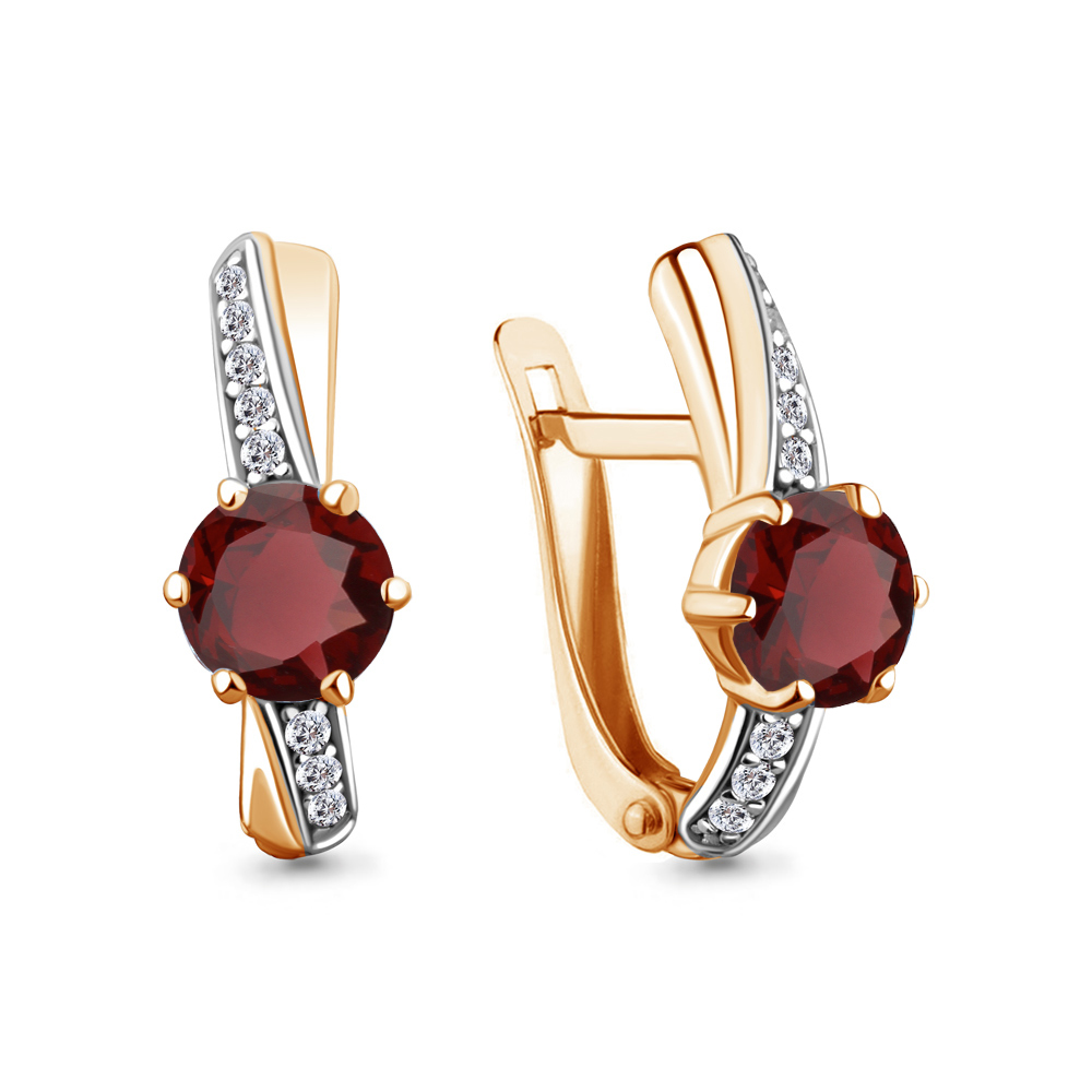 

Серьги из серебра с гранатом Aquamarine Aquamarine 4748303А_925_з, 4748303А_925_з
