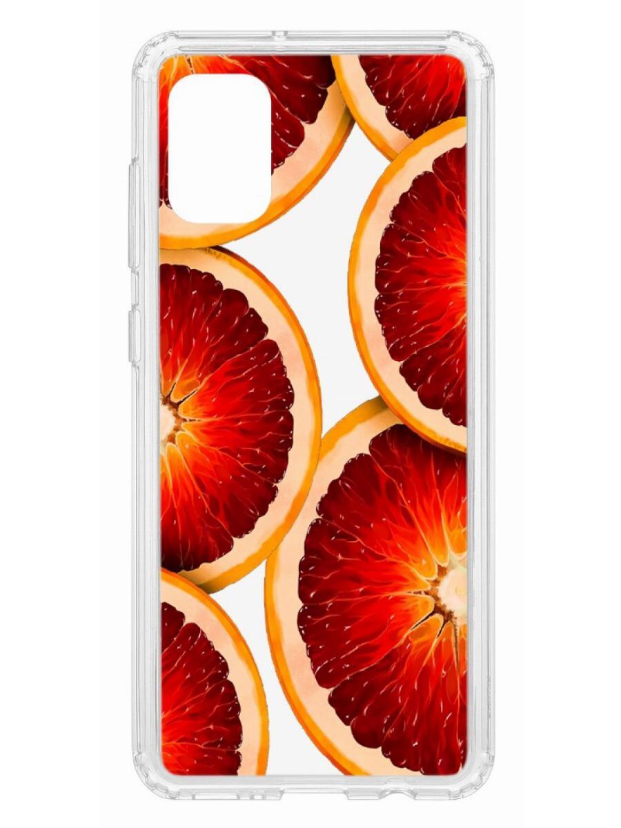 

Чехол на Samsung Galaxy A31 Kruche Print Orange, Прозрачный;красный;оранжевый