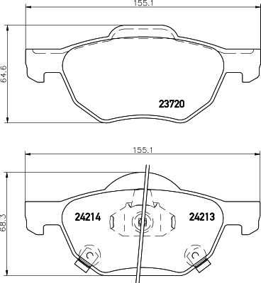 

Колодки тормозные перед HONDA ACCORD VII, ACCORD VII, ACCORD VII Tourer 02-