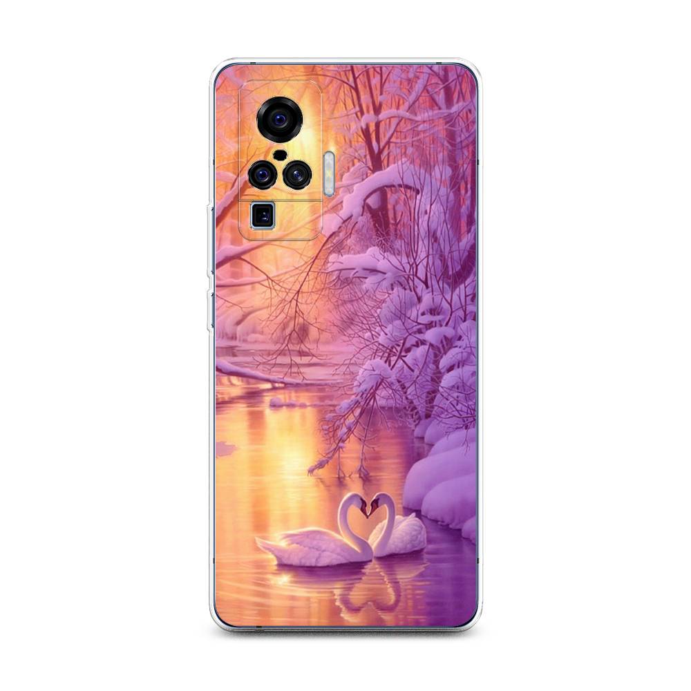 

Чехол на Vivo X50 Pro "Зима 1", Фиолетовый;желтый, 262350-2
