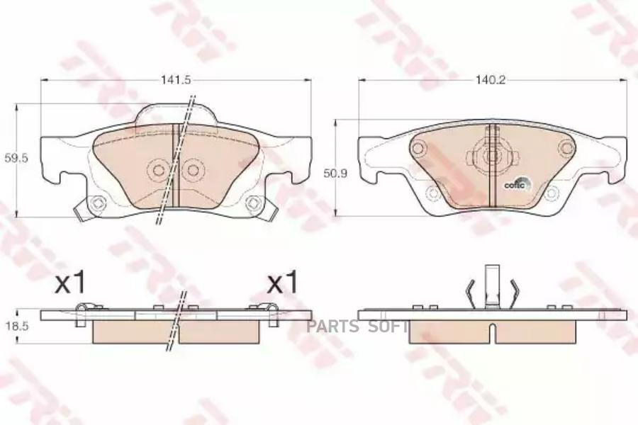 

Колодки Тормозные Jeep Grand Cherokee (10-) Задние (4Шт.) Trw Gdb4448
