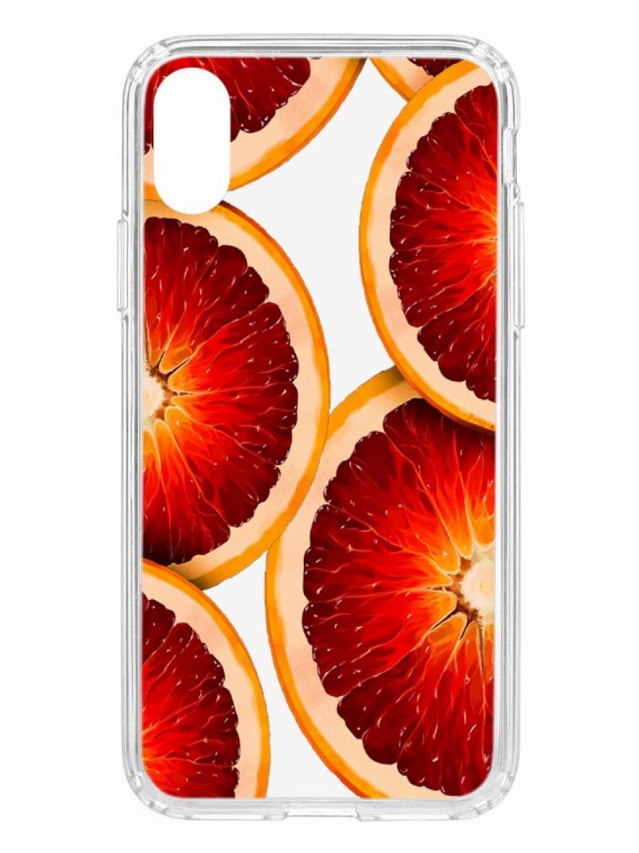 Чехол на iPhone X Kruche Print Orange