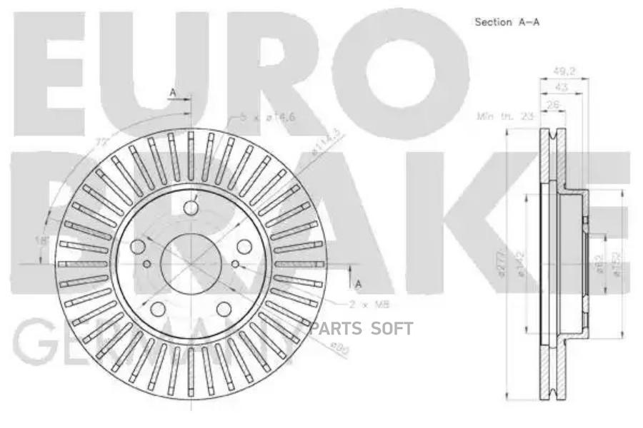 

Тормозной Диск EuroBrake арт. 58152045170