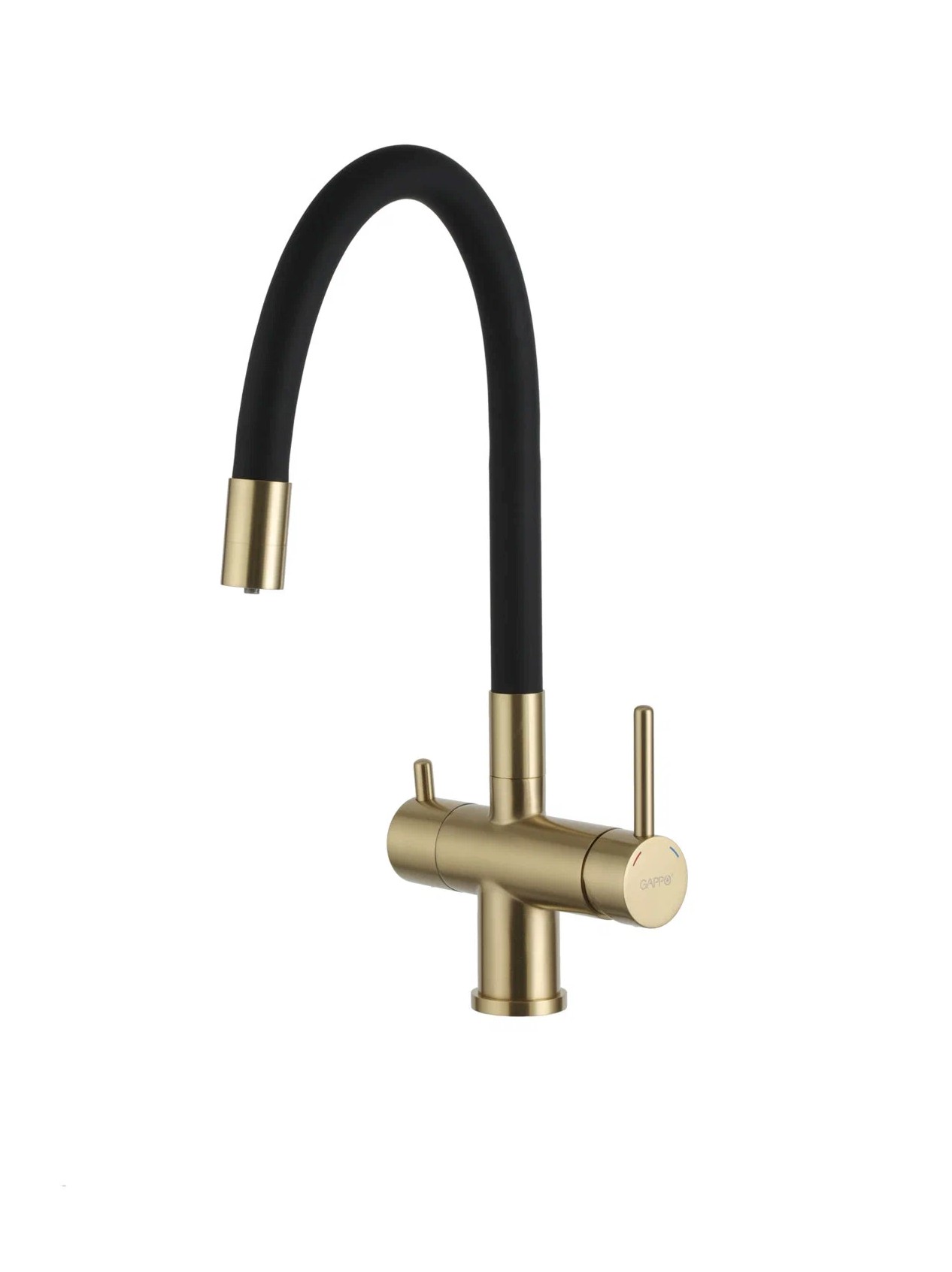смеситель gappo jacob g3007 8 для ванны Смеситель для кухни с подключением фильтра Gappo G4398-33 матовое золото/черный