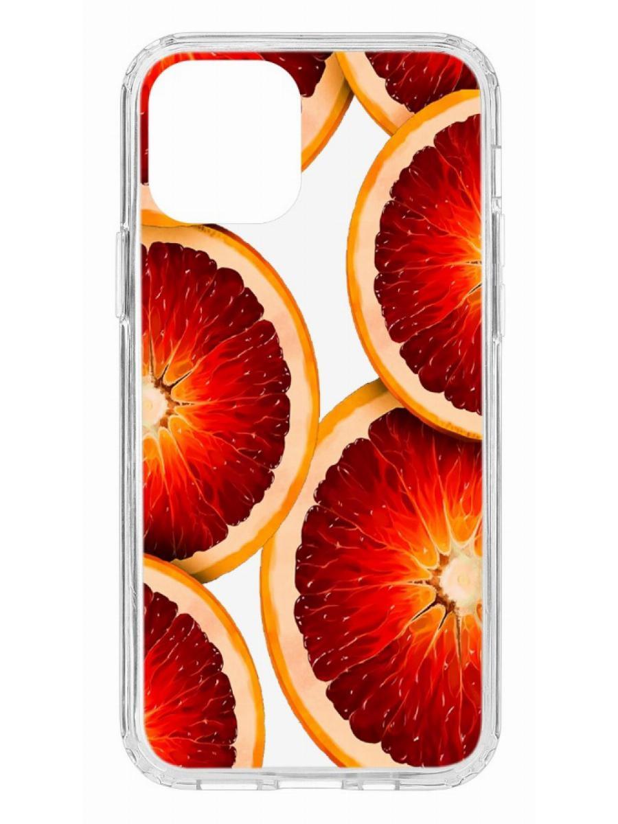 

Чехол на iPhone 12 Kruche Print Orange, Прозрачный;разноцветный;черный;белый