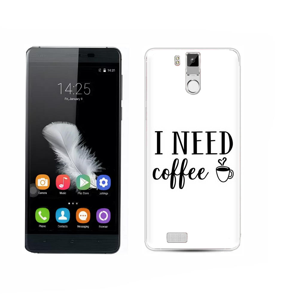 

Чехол MyPads Tocco для Oukitel K6000 Pro Мне нужен кофе, Прозрачный, Tocco