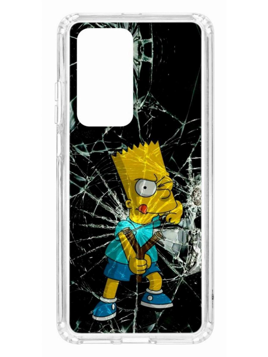 фото Чехол на huawei p40 pro kruche print барт симпсон кruче