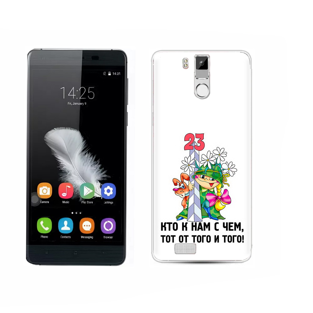 

Чехол MyPads Tocco для Oukitel K6000 Pro 23 февраля мальчик с надписью, Прозрачный, Tocco