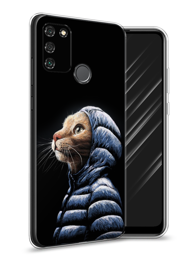 

Чехол Awog на Honor 9A "Кот в капюшоне", Черный;бежевый;синий, 612350-2