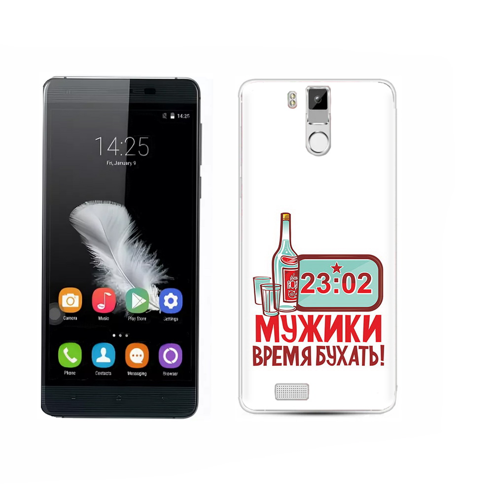 

Чехол MyPads Tocco для Oukitel K6000 Pro 23 февраля время пить!, Прозрачный, Tocco