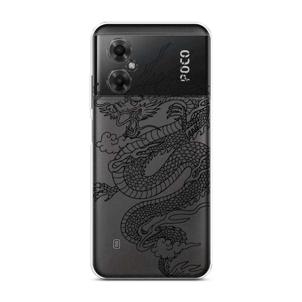 

Чехол на Xiaomi Poco M4 5G "Большой китайский дракон", Черный;серый, 316550-1