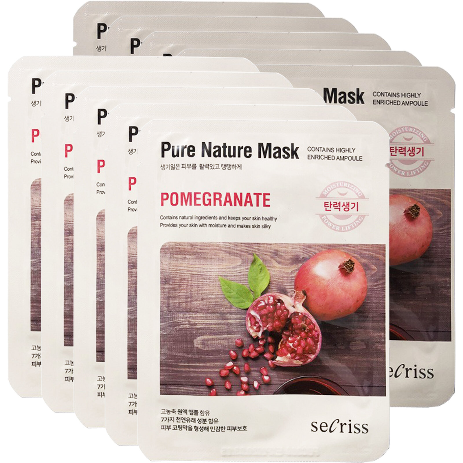 

Маска для лица Anskin Secriss Pure Nature Mask Pack Pomegranate 25 мл 10 шт, 8809329792045