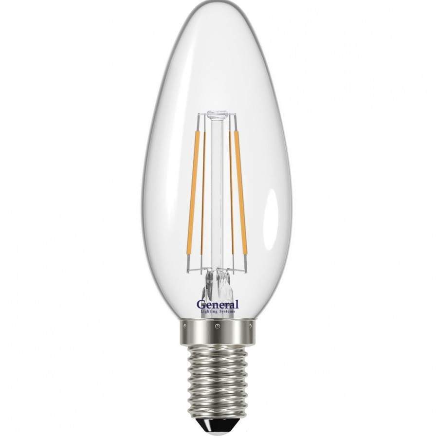 

Лампа светодиодная GENERAL E14 8W 4500K "Свеча" арт. 614107 - (10 шт.)