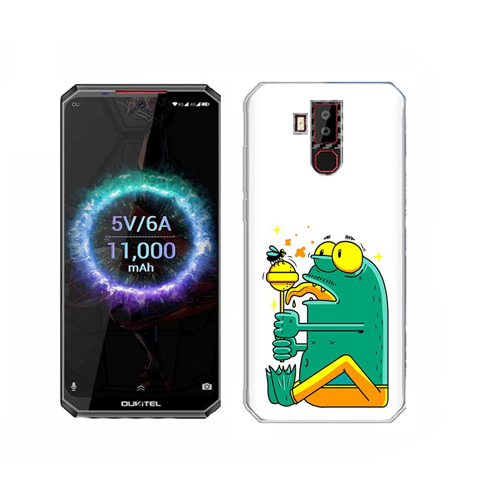 

Чехол MyPads Tocco для Oukitel K13 Pro Зеленая лягушка с чупа чупсом, Прозрачный, Tocco