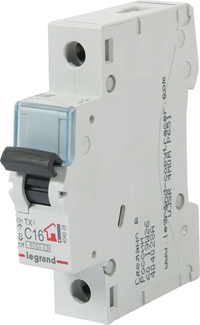 

Автоматический выключатель Legrand TX3 1P C16 А 6 кА