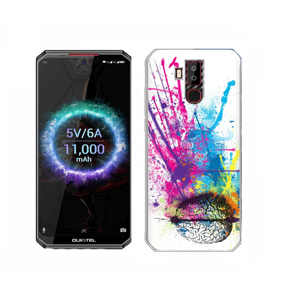 

Чехол MyPads Tocco для Oukitel K13 Pro яркий красочный мозг, Прозрачный, Tocco