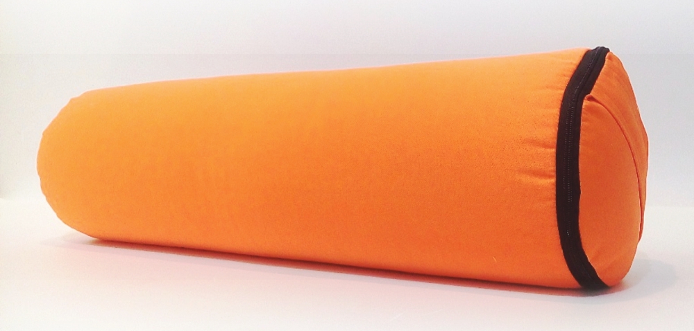 Болстер для йоги из гречихи, оранжевый, размер 50 см