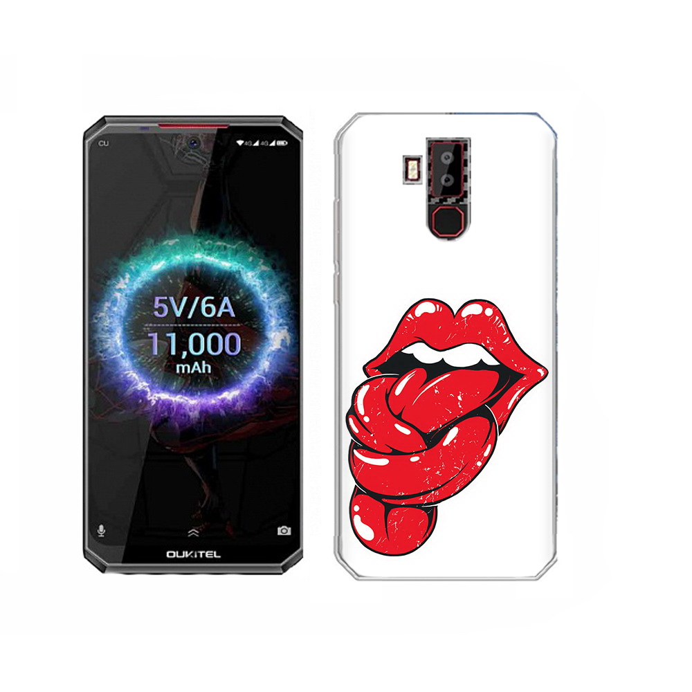 

Чехол MyPads Tocco для Oukitel K13 Pro яркие губы с языком, Прозрачный, Tocco