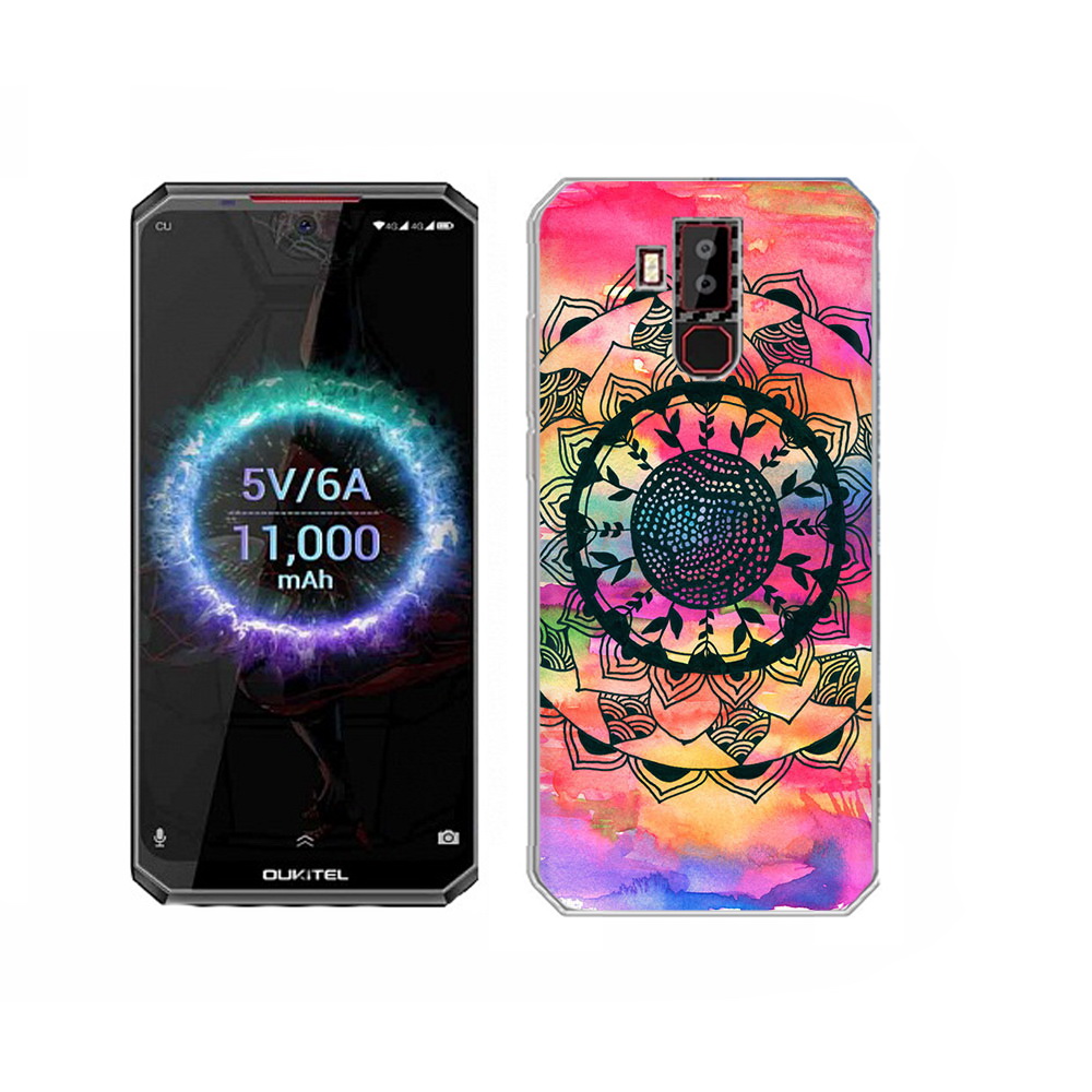 

Чехол MyPads Tocco для Oukitel K13 Pro яркая абстракция круглый цветок, Прозрачный, Tocco