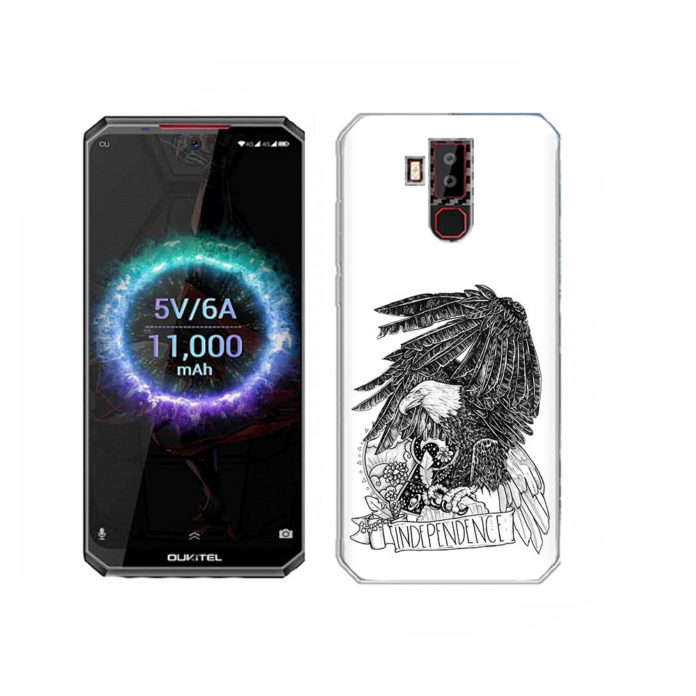 

Чехол MyPads Tocco для Oukitel K13 Pro черно белый сокол, Прозрачный, Tocco