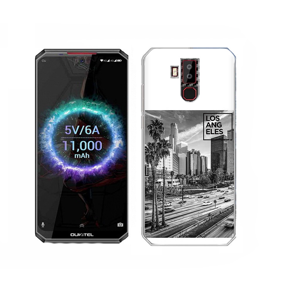 

Чехол MyPads Tocco для Oukitel K13 Pro черно белый лос анджелес, Прозрачный, Tocco