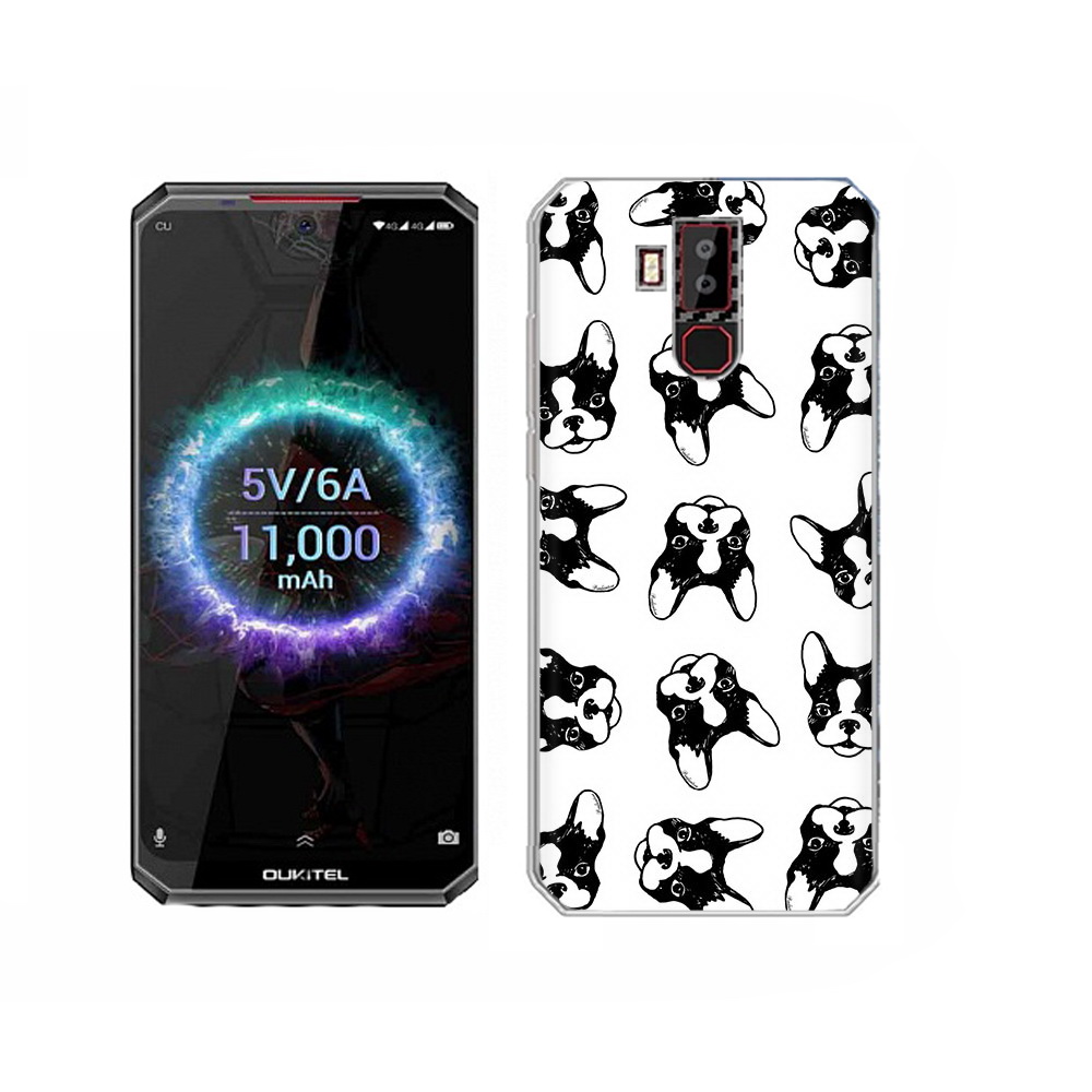 

Чехол MyPads Tocco для Oukitel K13 Pro черно белые собачки, Прозрачный, Tocco