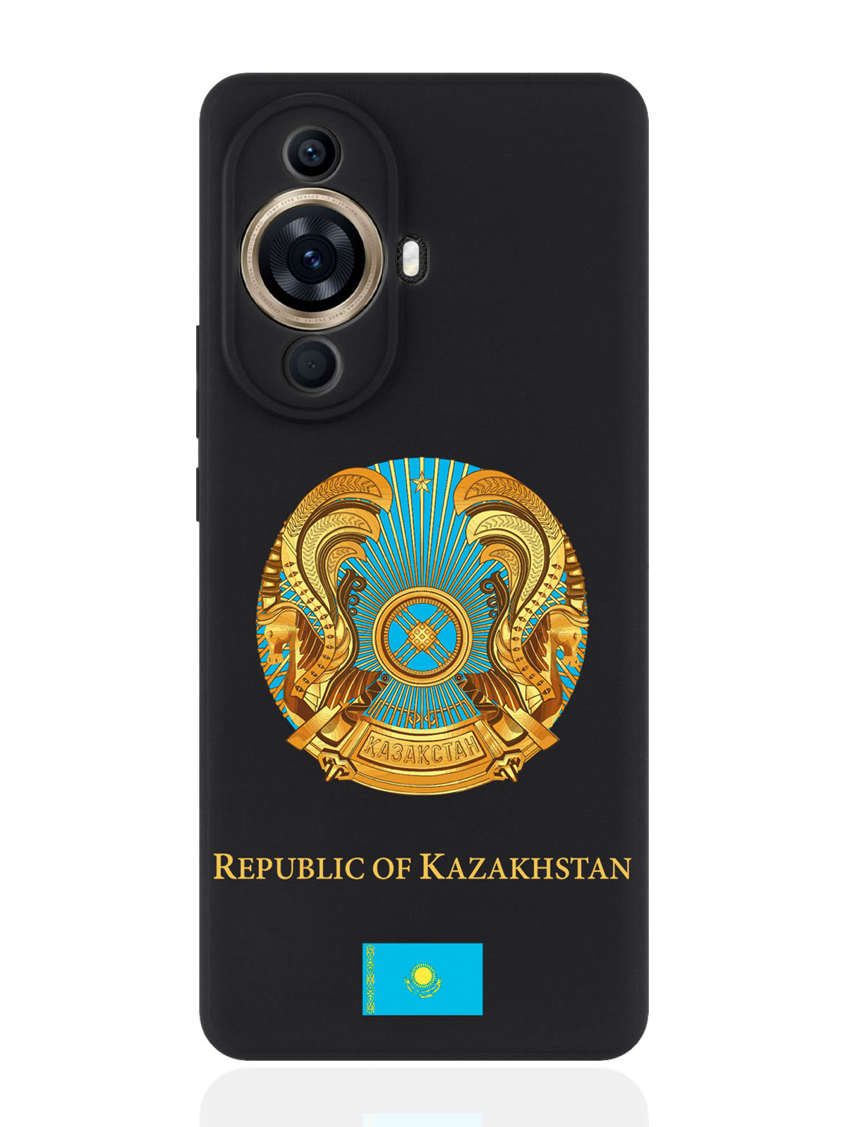 

Чехол для смартфона Huawei Nova 11 Pro черный силиконовый Герб Казахстана, Разноцветный, Huawei Nova 11 Pro