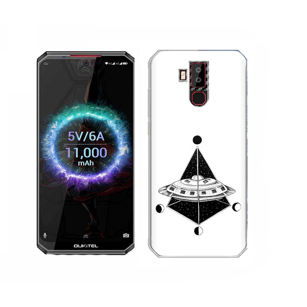 

Чехол MyPads Tocco для Oukitel K13 Pro черно белая летающая тарелка, Прозрачный, Tocco