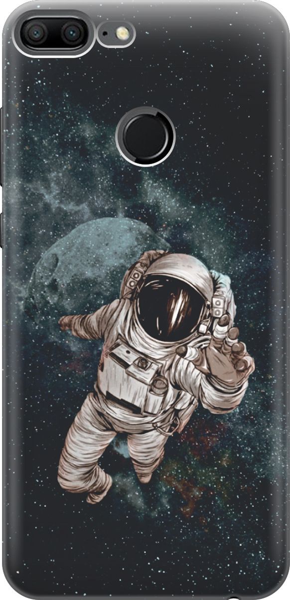 

Силиконовый чехол на Honor 9 Lite с принтом "Космонавт", Белый;черный, 6403