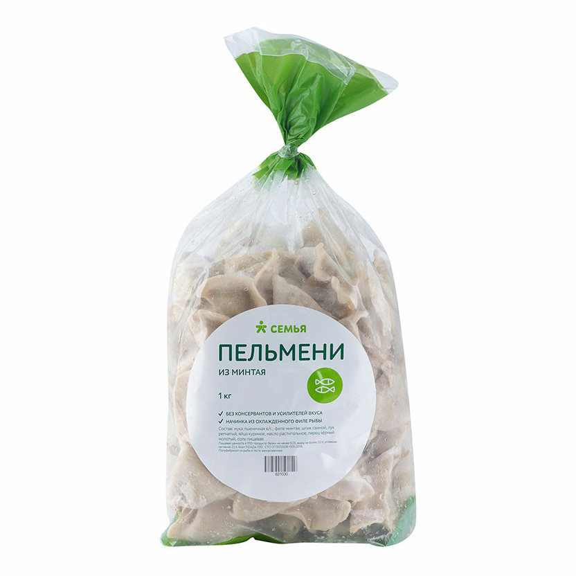 

Пельмени Семья из минтая 1 кг
