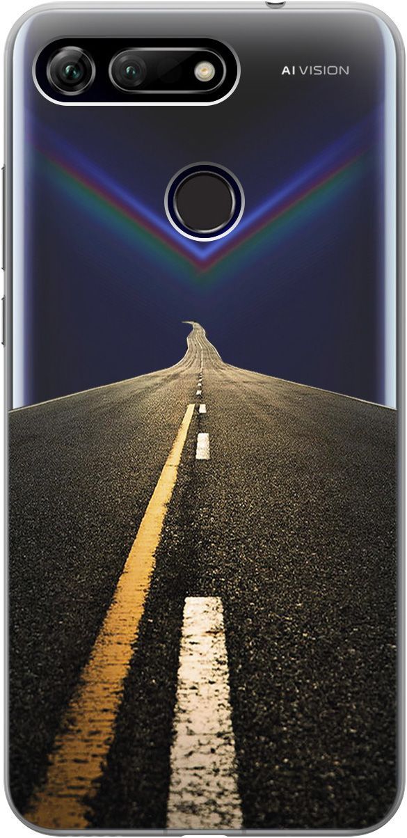 

Силиконовый чехол на Honor View 20 (V20) с 3D принтом "Road" прозрачный, Прозрачный;коричневый, 5234