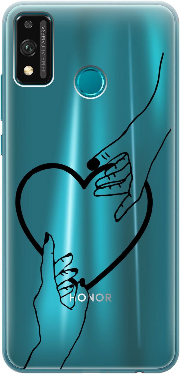 

Силиконовый чехол на Honor 9X Lite с 3D принтом "Hands" прозрачный, Прозрачный;черный, 5231
