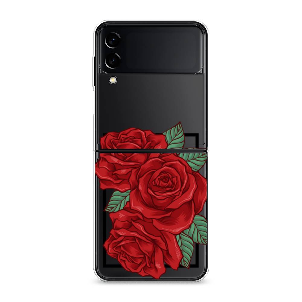 

Чехол на Samsung Galaxy Z Flip 3 "Три алые розы", Красный, 2103750-2