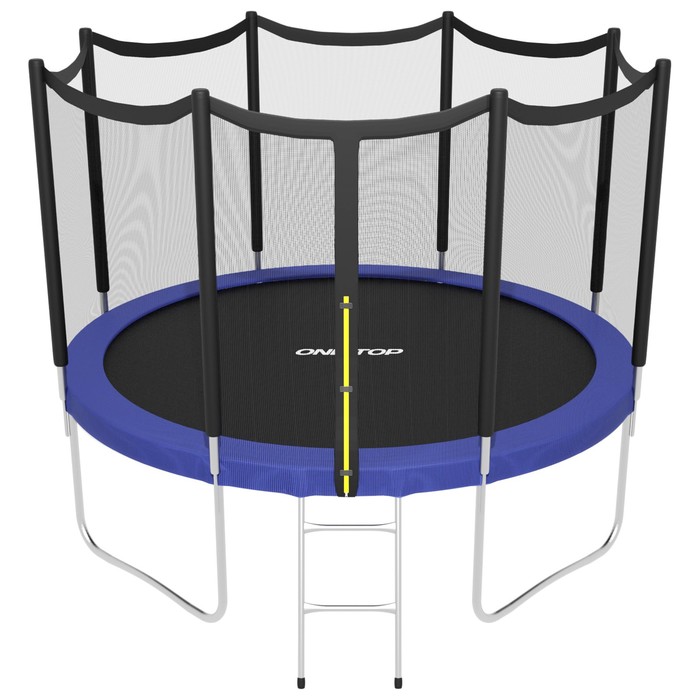 фото Батут onlitop с сеткой и лестницей 366 см, синий