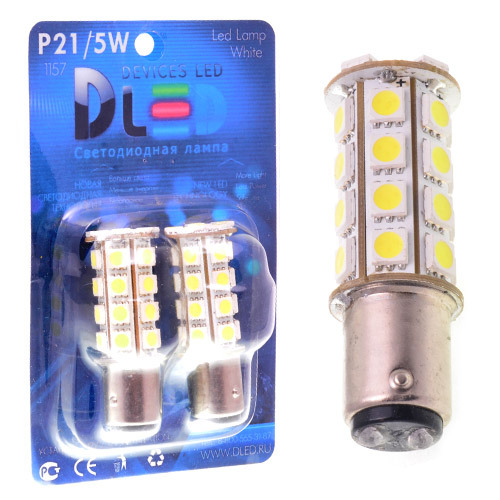 Светодиодная автомобильная лампа 1157 - P21/5W - S25 - BAY15d - 30 SMD 5050 2 шт. Красная