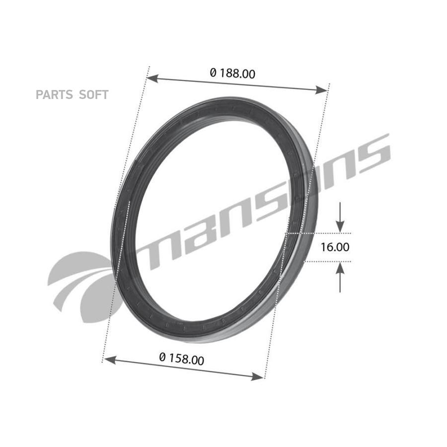 100035Mns сальник Ступицы D158xd188x16mm Scania Mansons 100035 1718₽
