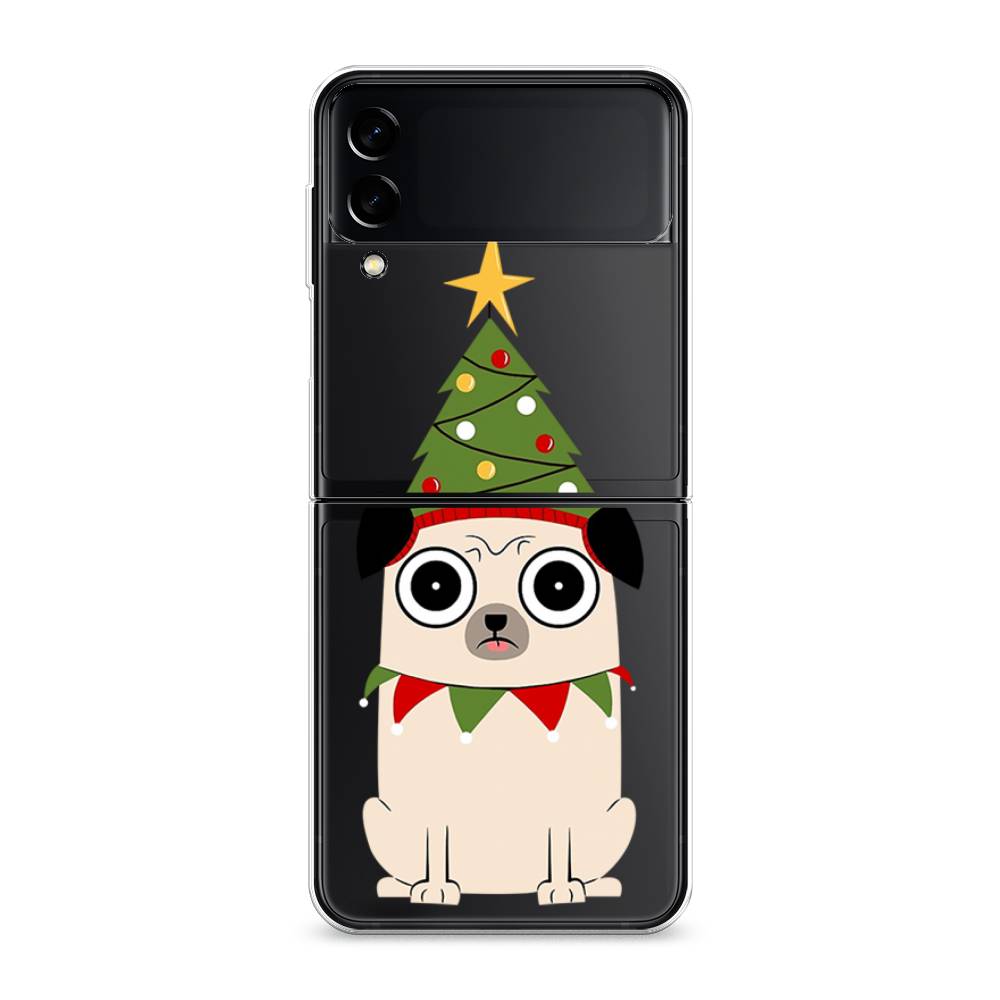 

Чехол на Samsung Galaxy Z Flip 3 "Собачка с ёлочкой", Бежевый;красный;зеленый, 2103750-1
