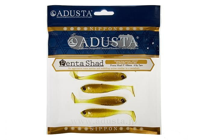 

Приманка Adusta Penta shad 3" #118 Ghost Ayu, Желтый;золотистый;коричневый, Penta shad