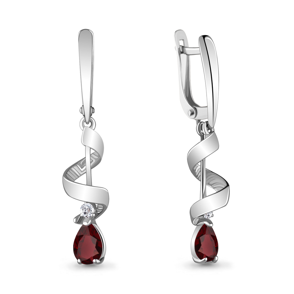 

Серьги из серебра с гранатом Aquamarine Aquamarine 4745603А_925_р, 4745603А_925_р