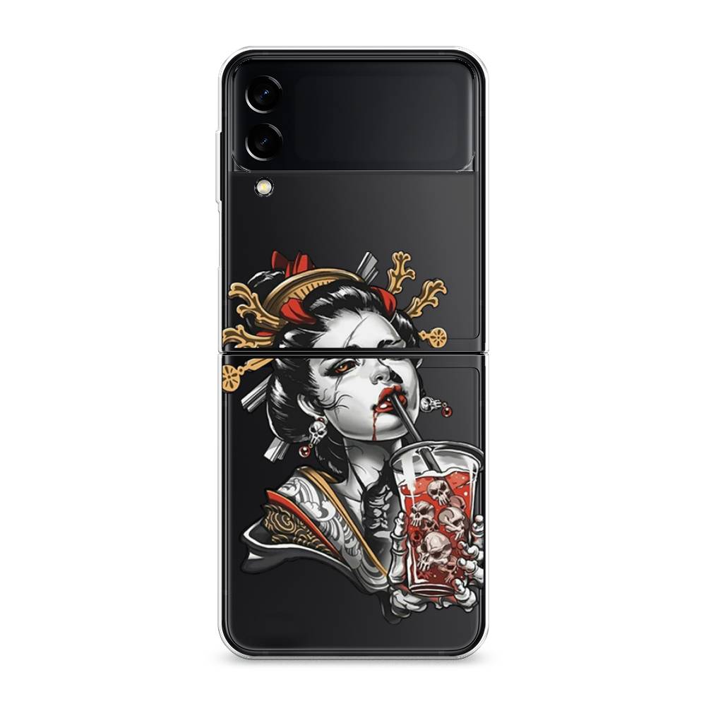 

Чехол на Samsung Galaxy Z Flip 3 "Опасная гейша", Красный;черный;серый, 2103750-4