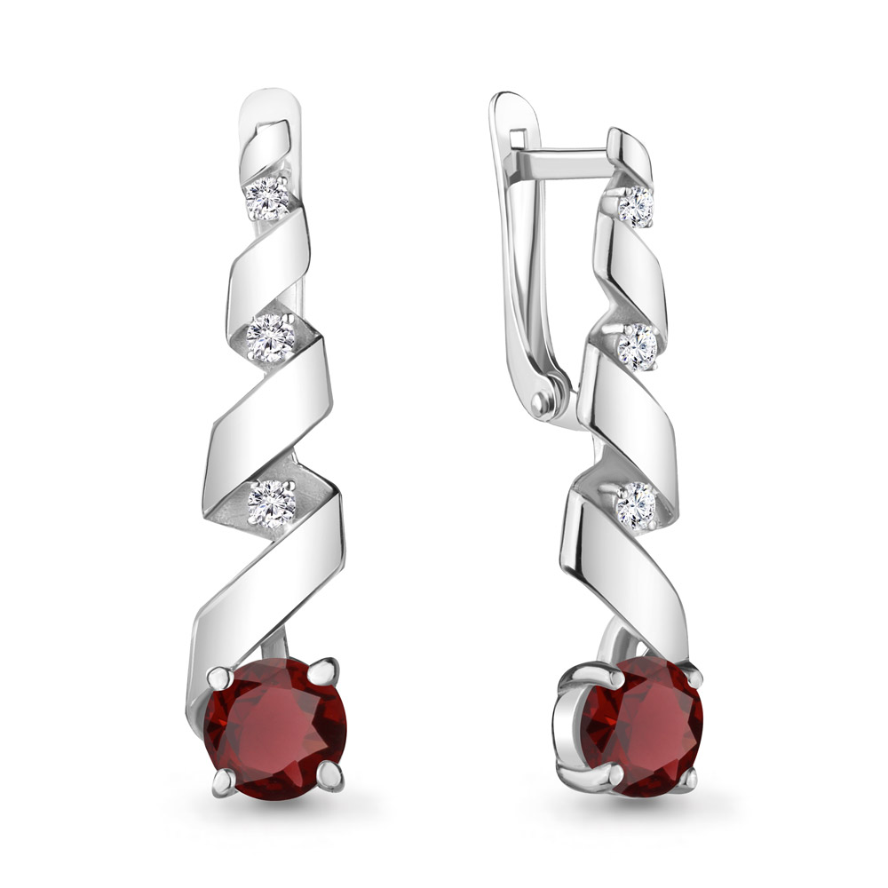 

Серьги из серебра с гранатом Aquamarine Aquamarine 4745003А_925_р, 4745003А_925_р