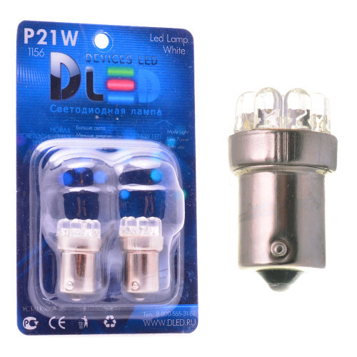 

Светодиодная автомобильная лампа 1156-PY21W-S25-BA15s-9-Dip-Led (Комплект 2 лампы.), 1156 - PY21W - S25 - BA15s - 9 - Dip-Led