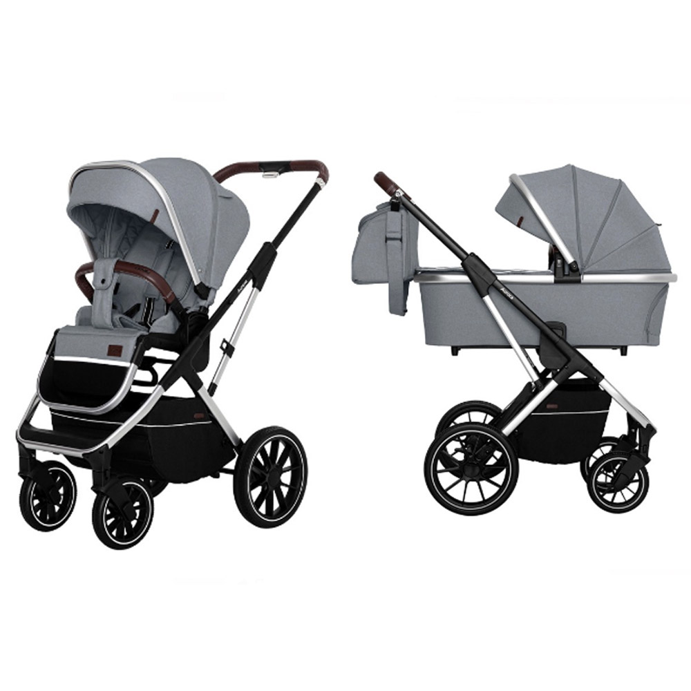 

Коляска 2в1 Carrello Aurora CRL-6505, Silver Grey Cеребристая рама регулируемая ручка, Aurora 2 в 1 CRL-6505