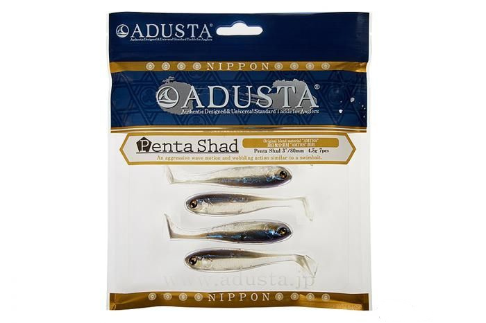 

Приманка Adusta Penta shad 2" #108 Hiuo, Серый;черный;прозрачный;серебристый;голубой, Penta shad