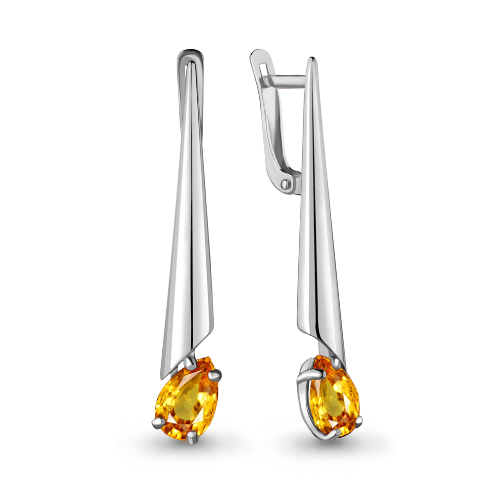 

Серьги из серебра с цитрином Aquamarine Aquamarine 4744606_925_р, 4744606_925_р