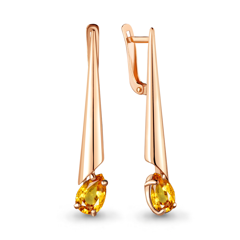 

Серьги из серебра с цитрином Aquamarine Aquamarine 4744606_925_з, 4744606_925_з