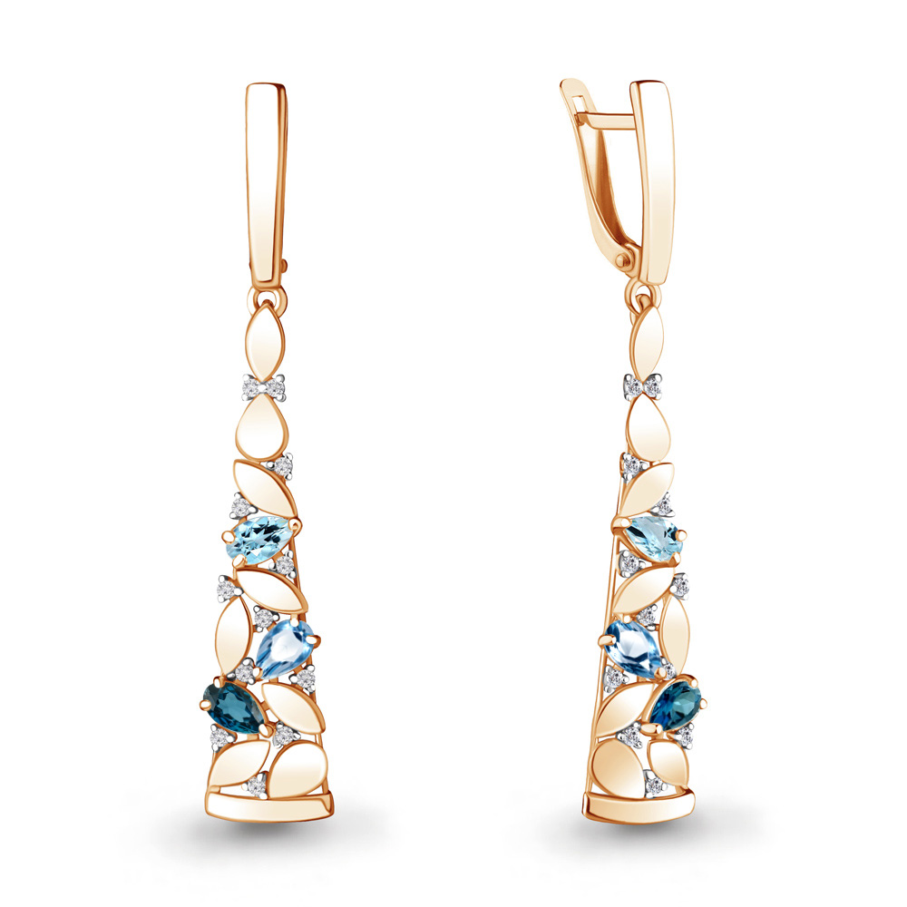 

Серьги из серебра с топазом Aquamarine Aquamarine 4743866А_925_з, 4743866А_925_з