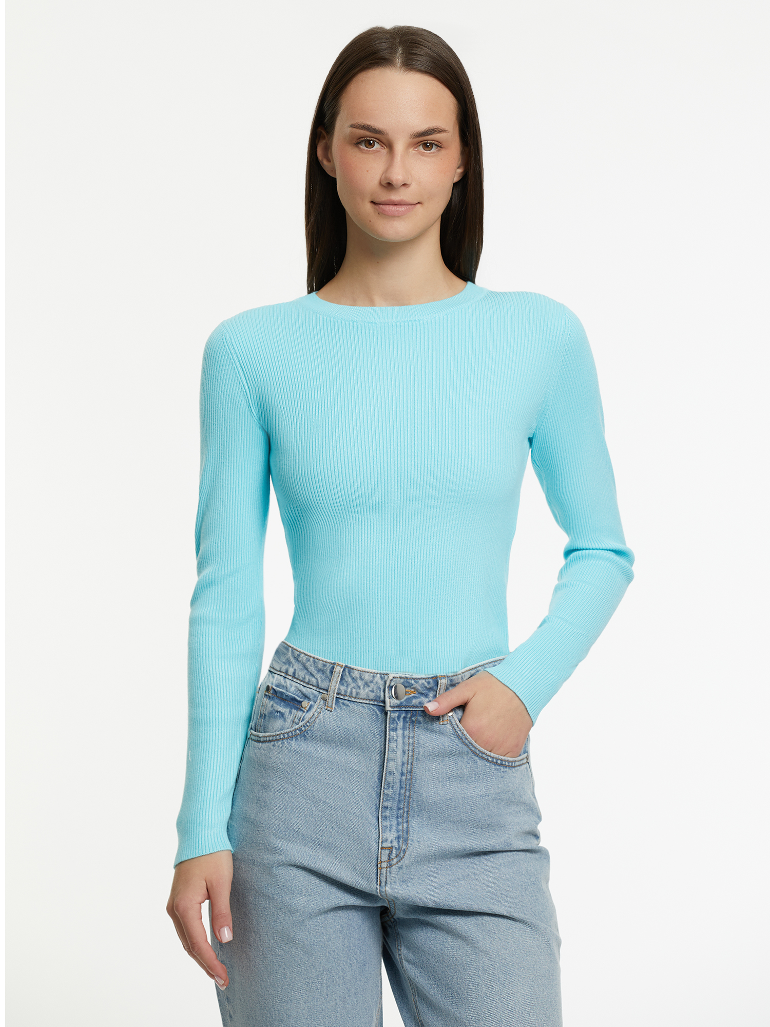 

Джемпер женский oodji 63812714 бирюзовый 2XL, 63812714
